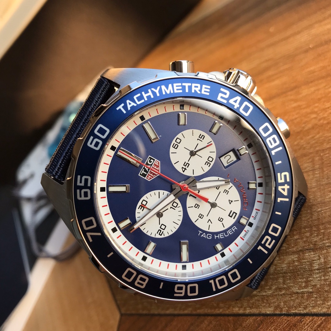 43mm Racing Chrono Blue Dial Chronograph Watch