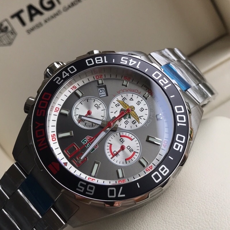 43mm Racing Chrono Indy 500-Inspired Chronograph with Steel Bracelet