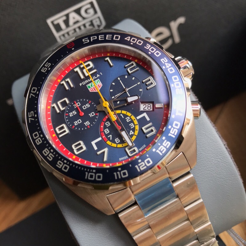 43mm Racing Chrono Red Bull-Inspired Chronograph with Steel Bracelet